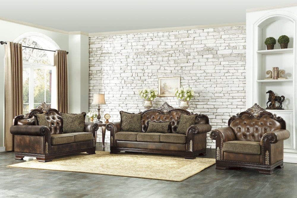 Homelegance  - Croydon Sofa in Brown - 9815-3x  view 3