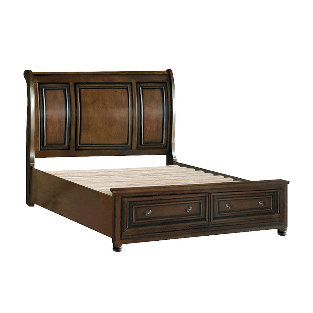 Homelegance  - Cumberland Queen Sleigh Platform Bed W/ Footboard Storage - 2159-1x  view 5