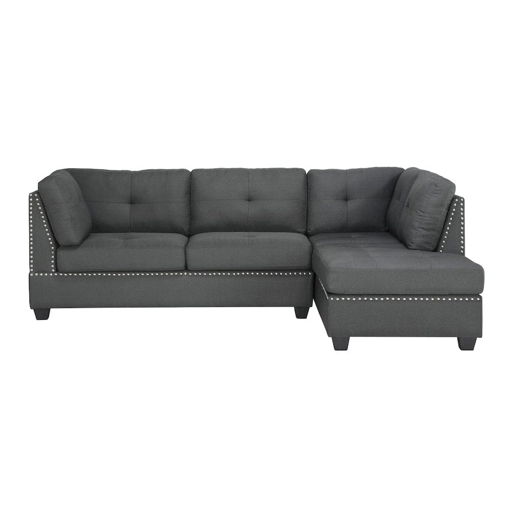 Homelegance  - Dasha 2-Piece Sectional W/ Right Chaise in Dark gray - 9566DGxSC  view 1