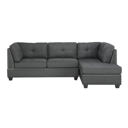 Homelegance  - Dasha 2-Piece Sectional W/ Right Chaise in Dark gray - 9566DGxSC  view 1