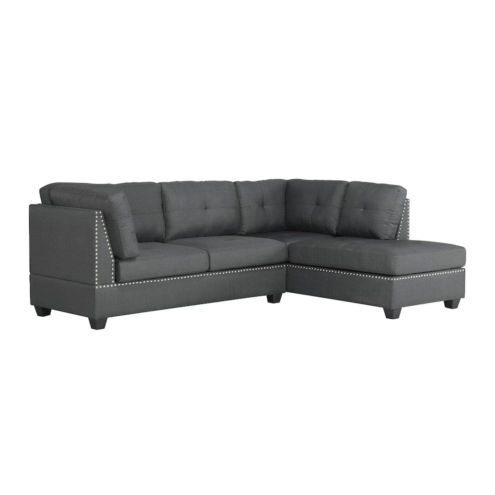 Homelegance  - Dasha 2-Piece Sectional W/ Right Chaise in Dark gray - 9566DGxSC  view 3