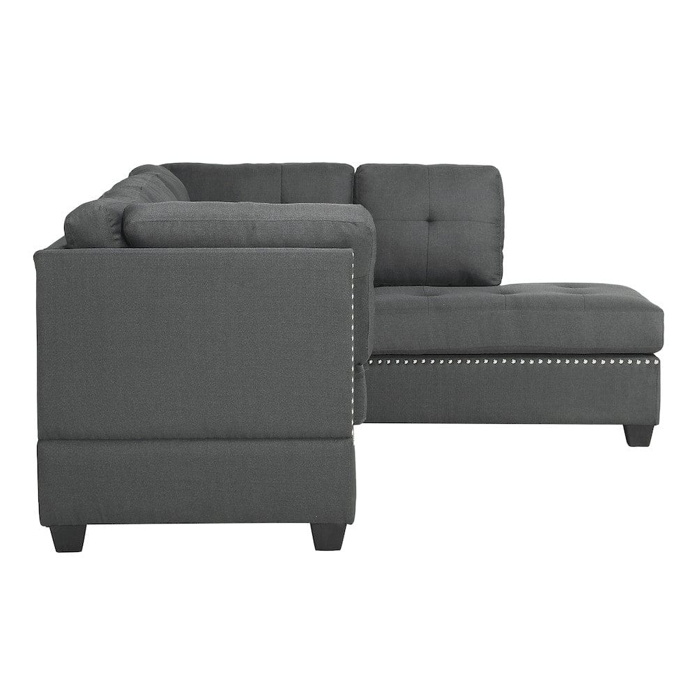 Homelegance  - Dasha 2-Piece Sectional W/ Right Chaise in Dark gray - 9566DGxSC  view 4