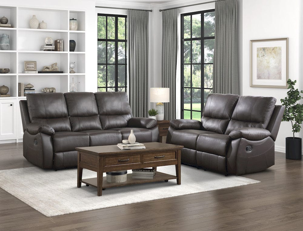 Homelegance  - Dawson Double Reclining Love Seat in Brown - 9368BRW-2  view 4