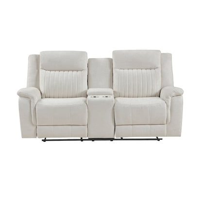 Homelegance  - Dean Double Reclining Love Seat W/ Center Console in Beige - 9646BE-2  view 1