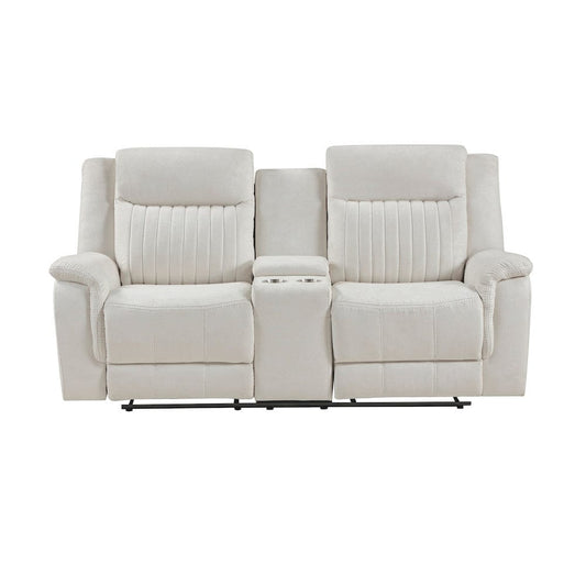 Homelegance  - Dean Double Reclining Love Seat W/ Center Console in Beige - 9646BE-2  view 1