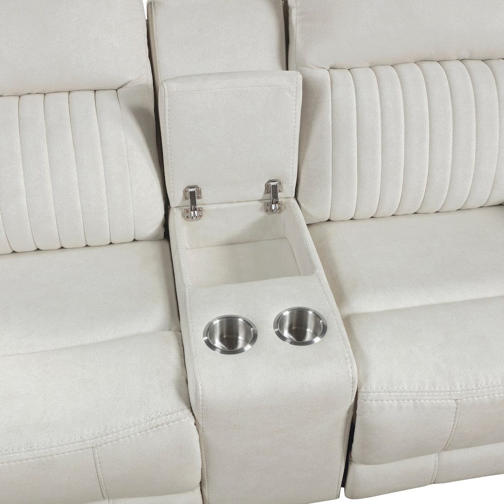 Homelegance  - Dean Double Reclining Love Seat W/ Center Console in Beige - 9646BE-2  view 2