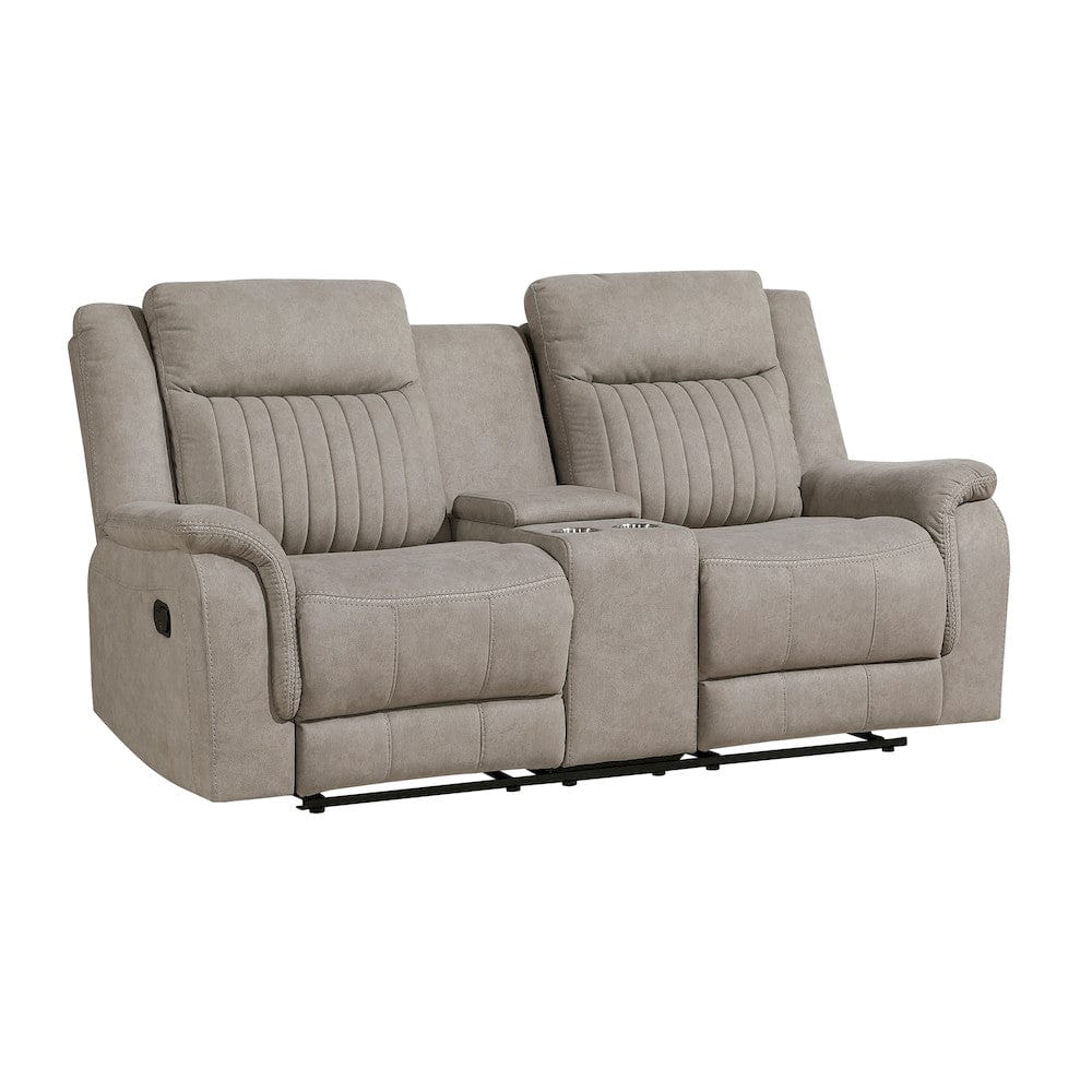 Homelegance  - Dean Double Reclining Love Seat W/ Center Console in Dove - 9646DV-2  view 1