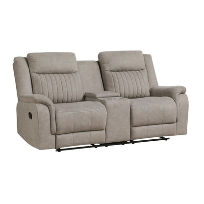 Homelegance  - Dean Double Reclining Love Seat W/ Center Console in Dove - 9646DV-2  view 1