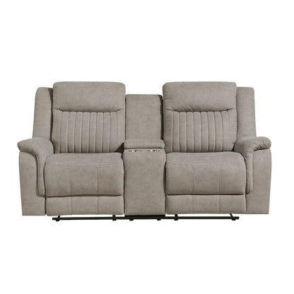 Homelegance  - Dean Double Reclining Love Seat W/ Center Console in Dove - 9646DV-2  view 3