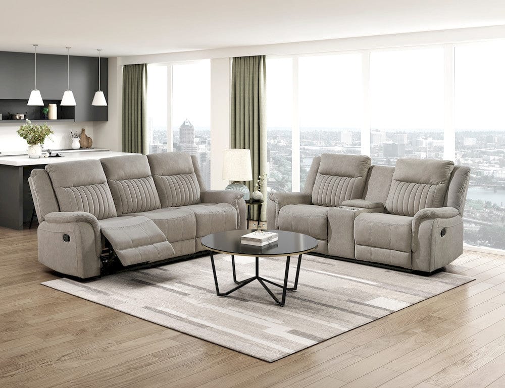 Homelegance  - Dean Double Reclining Love Seat W/ Center Console in Dove - 9646DV-2  view 7