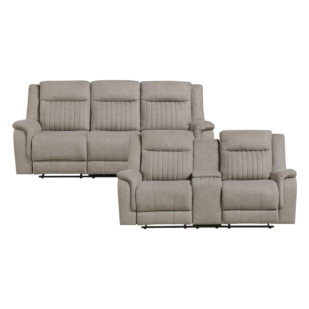 Homelegance  - Dean Double Reclining Love Seat W/ Center Console in Dove - 9646DV-2  view 11