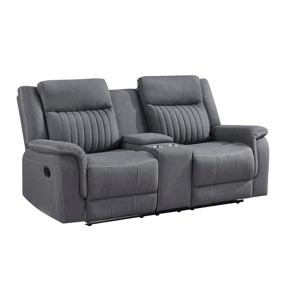 Homelegance  - Dean Double Reclining Love Seat W/ Center Console in Gray - 9646GY-2  view 1