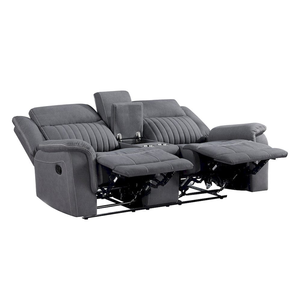 Homelegance  - Dean Double Reclining Love Seat W/ Center Console in Gray - 9646GY-2  view 3