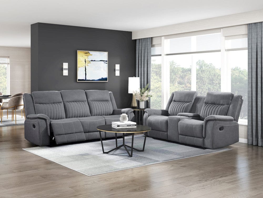 Homelegance  - Dean Double Reclining Love Seat W/ Center Console in Gray - 9646GY-2  view 6