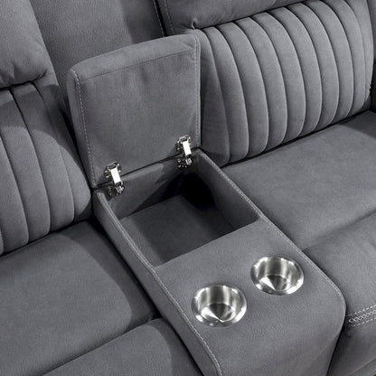 Homelegance  - Dean Double Reclining Love Seat W/ Center Console in Gray - 9646GY-2  view 10