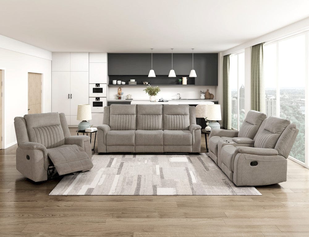 Homelegance  - Dean Double Reclining Sofa in Dove - 9646DV-3  view 6