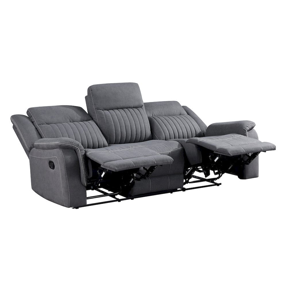 Homelegance  - Dean Double Reclining Sofa in Gray - 9646GY-3  view 4
