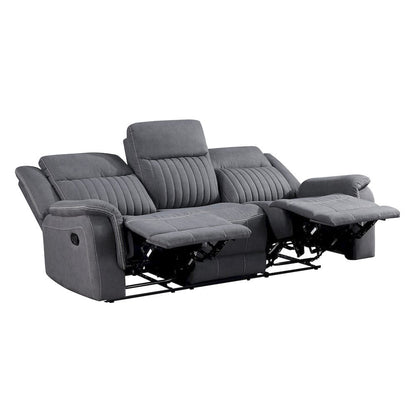 Homelegance  - Dean Double Reclining Sofa in Gray - 9646GY-3  view 4
