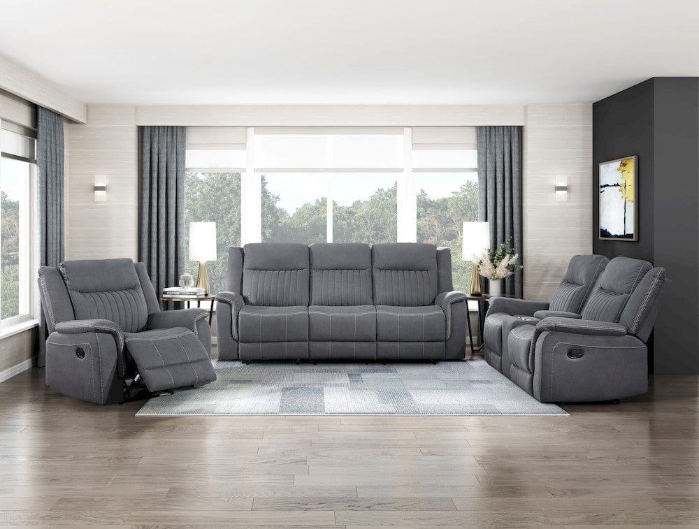 Homelegance  - Dean Double Reclining Sofa in Gray - 9646GY-3  view 6