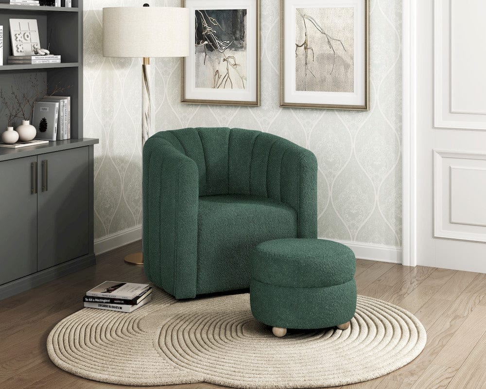 Homelegance  - Delaney Swivel Chair W/ Ottoman in Green - 1260GN  view 9