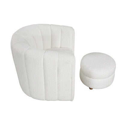 Homelegance  - Delaney Swivel Chair W/ Ottoman in White - 1260WH  view 2