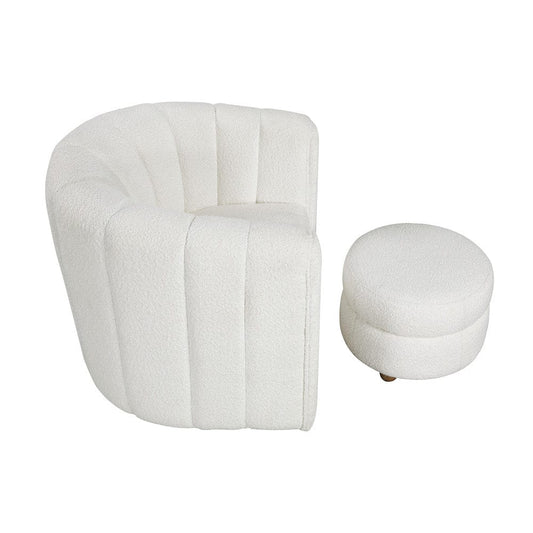 Homelegance  - Delaney Swivel Chair W/ Ottoman in White - 1260WH  view 2