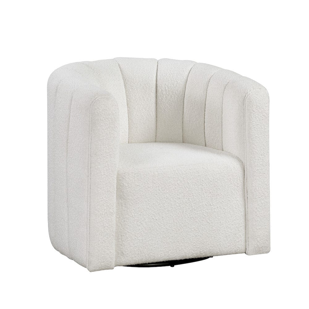 Homelegance  - Delaney Swivel Chair W/ Ottoman in White - 1260WH  view 4