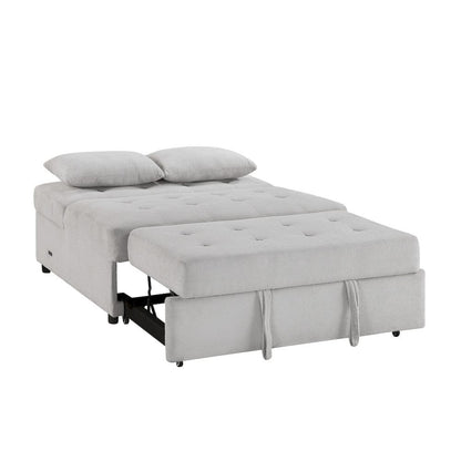 Homelegance  - Desmond Convertible Armless 2-Seater W/ Pull-out Bed and Charging Ports in Gray - 9707GRY-2CL  view 3