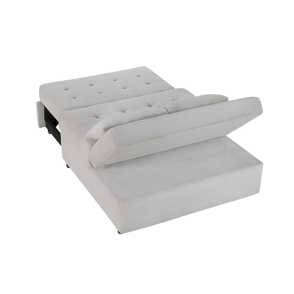 Homelegance  - Desmond Convertible Armless 2-Seater W/ Pull-out Bed and Charging Ports in Gray - 9707GRY-2CL  view 5