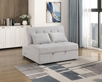 Homelegance  - Desmond Convertible Armless 2-Seater W/ Pull-out Bed and Charging Ports in Gray - 9707GRY-2CL  view 12
