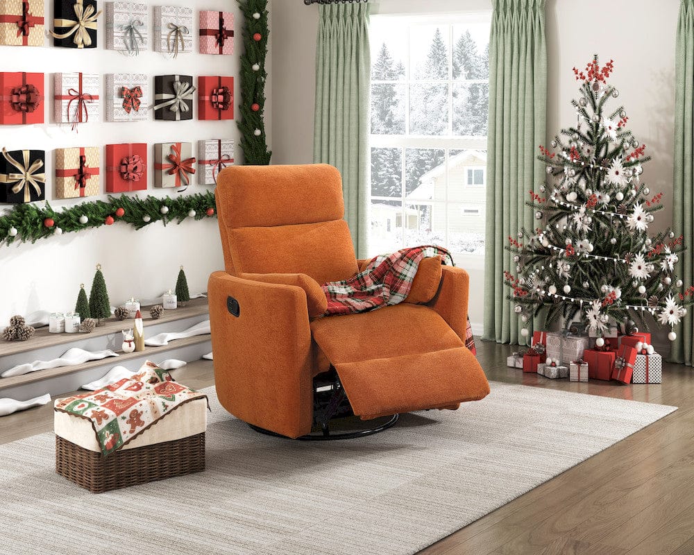 Homelegance  - Desso Swivel Glider Reclining Chair in Orange - 9148RNG-1SW  view 4