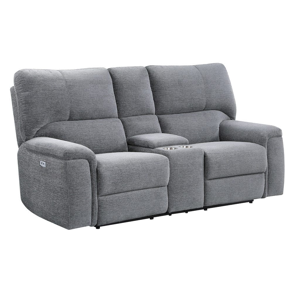 Homelegance  - Dickinson Power Double Reclining Love Seat W/ Center Console and Power Headrests in Charcoal - 9413CC-2PWH  view 1
