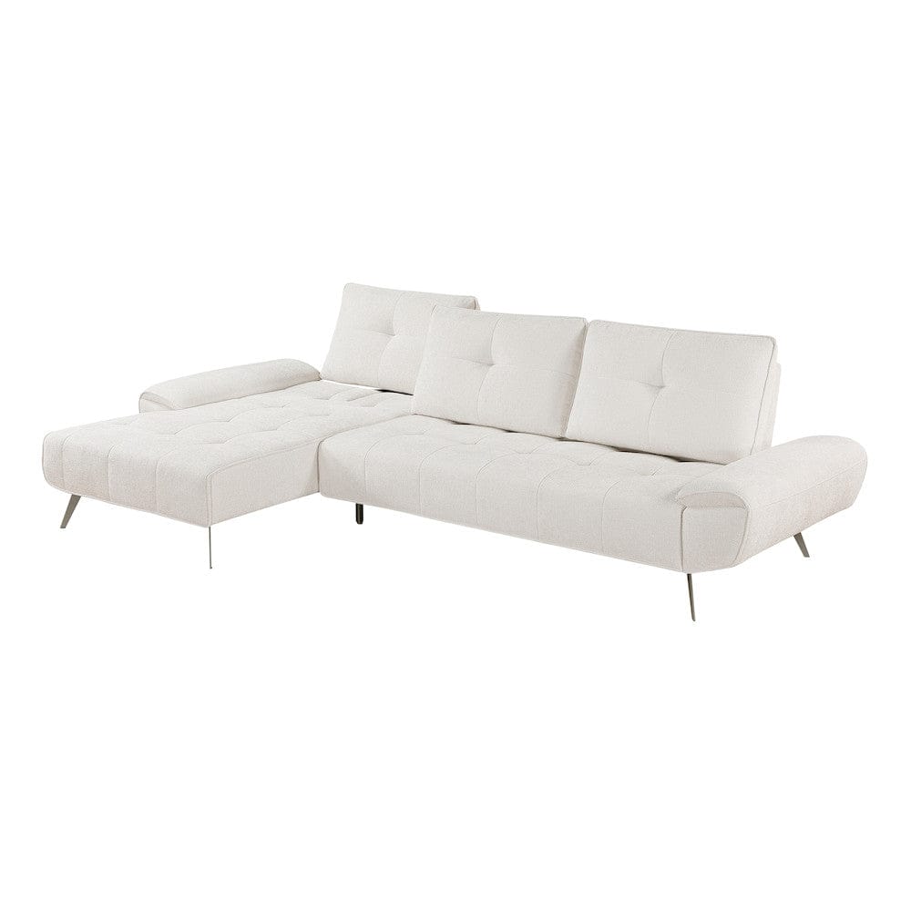 Homelegance  - Dominic 2-Piece Sectional W/ Left Chaise and Dual-position Backs for Adjustable Seat Depth in Beige - 8400BEGx2LC2R  view 1