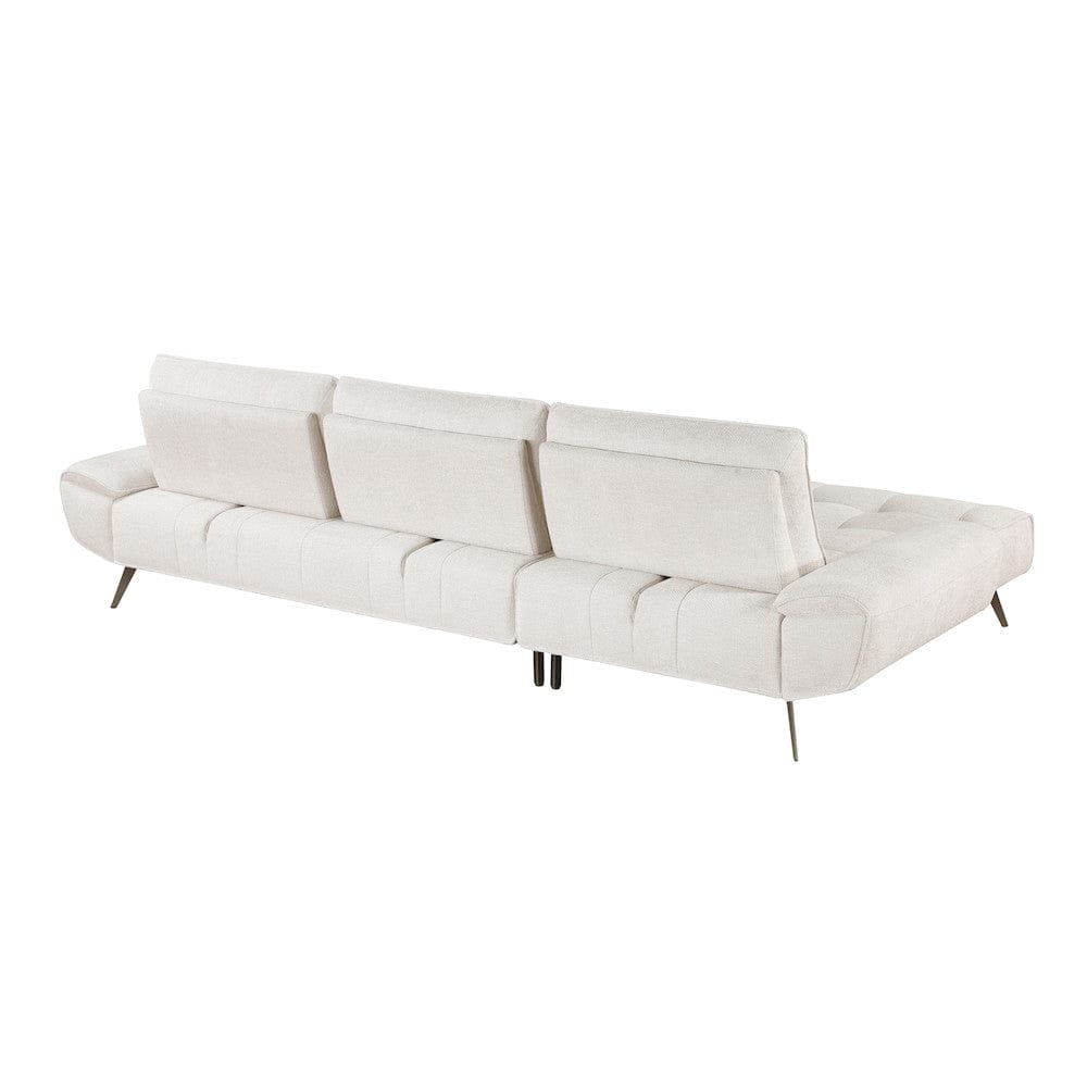 Homelegance  - Dominic 2-Piece Sectional W/ Left Chaise and Dual-position Backs for Adjustable Seat Depth in Beige - 8400BEGx2LC2R  view 3