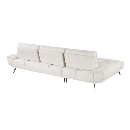 Homelegance  - Dominic 2-Piece Sectional W/ Left Chaise and Dual-position Backs for Adjustable Seat Depth in Beige - 8400BEGx2LC2R  view 3