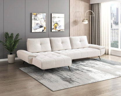 Homelegance  - Dominic 2-Piece Sectional W/ Left Chaise and Dual-position Backs for Adjustable Seat Depth in Beige - 8400BEGx2LC2R  view 4