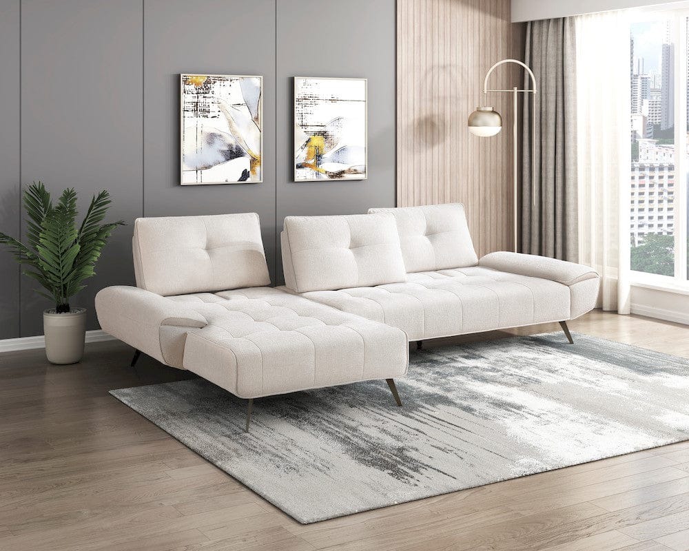 Homelegance  - Dominic 2-Piece Sectional W/ Left Chaise and Dual-position Backs for Adjustable Seat Depth in Beige - 8400BEGx2LC2R  view 5