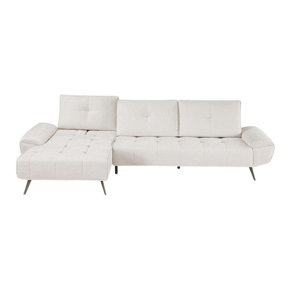 Homelegance  - Dominic 2-Piece Sectional W/ Left Chaise and Dual-position Backs for Adjustable Seat Depth in Beige - 8400BEGx2LC2R  view 8