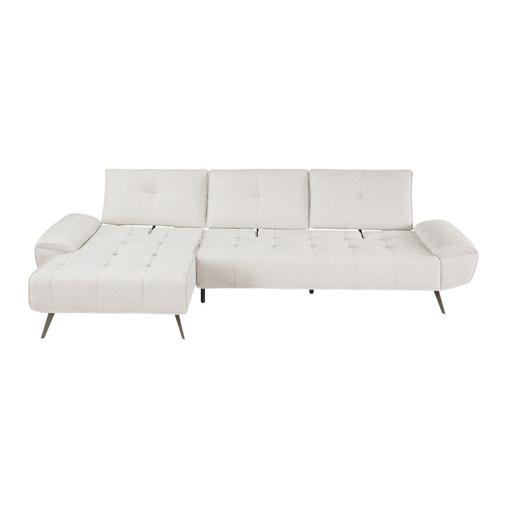 Homelegance  - Dominic 2-Piece Sectional W/ Left Chaise and Dual-position Backs for Adjustable Seat Depth in Beige - 8400BEGx2LC2R  view 12