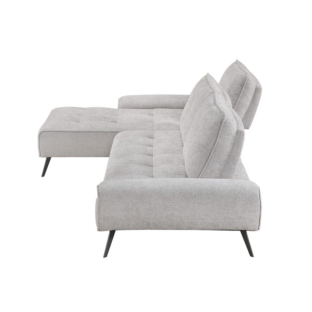 Homelegance  - Dominic 2-Piece Sectional W/ Left Chaise and Dual-position Backs for Adjustable Seat Depth in Light gray - 8400LTGx2LC2R  view 2