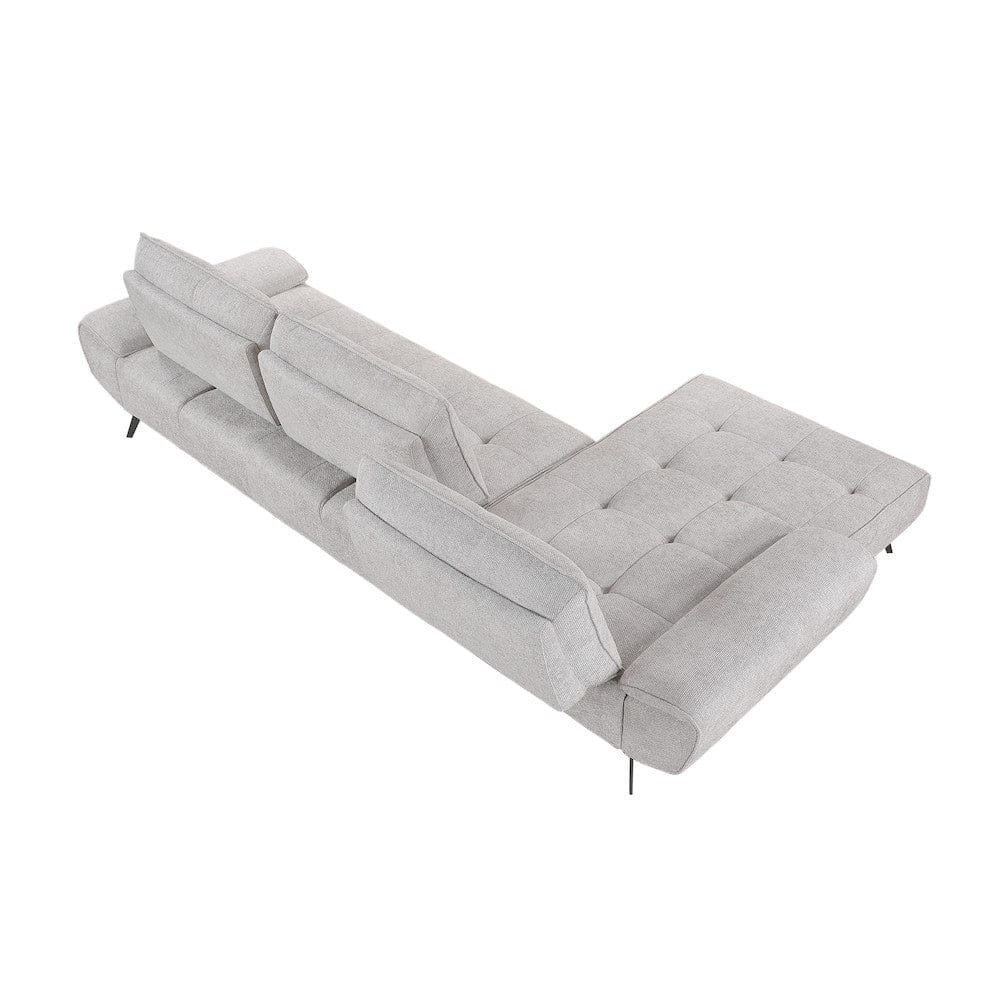 Homelegance  - Dominic 2-Piece Sectional W/ Left Chaise and Dual-position Backs for Adjustable Seat Depth in Light gray - 8400LTGx2LC2R  view 4