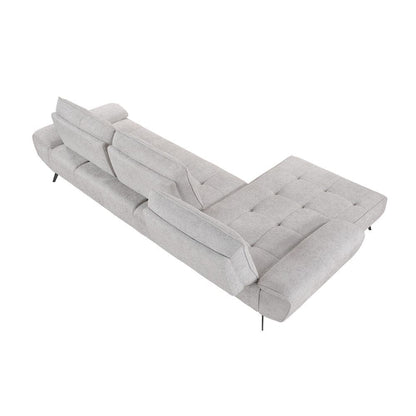 Homelegance  - Dominic 2-Piece Sectional W/ Left Chaise and Dual-position Backs for Adjustable Seat Depth in Light gray - 8400LTGx2LC2R  view 4