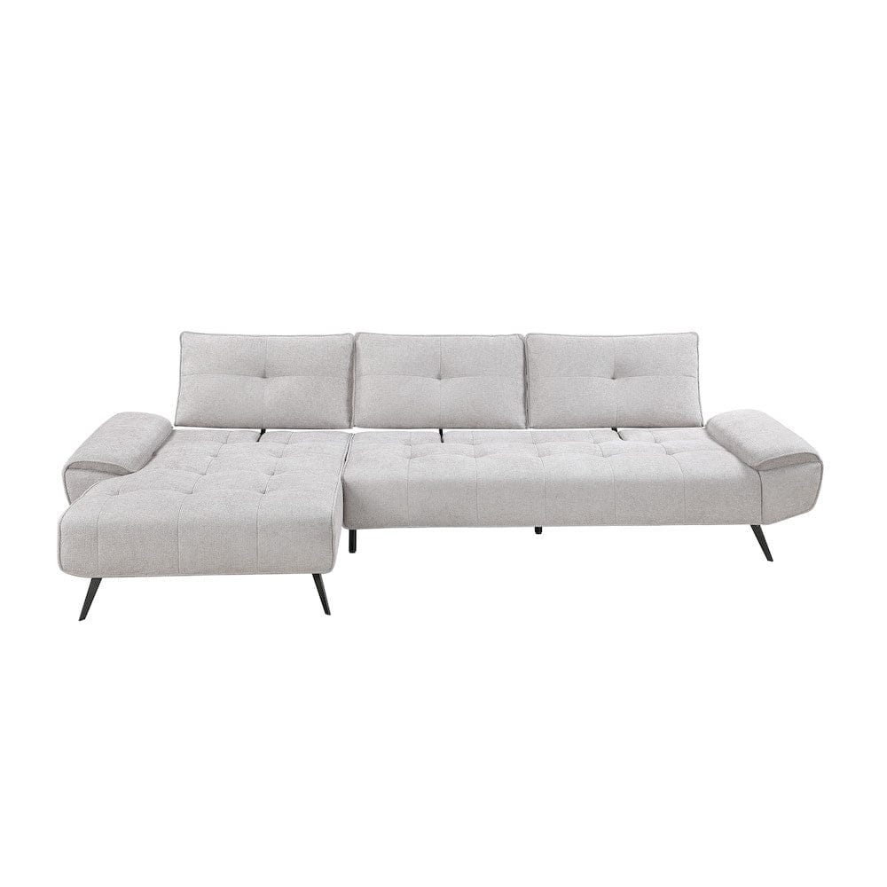 Homelegance  - Dominic 2-Piece Sectional W/ Left Chaise and Dual-position Backs for Adjustable Seat Depth in Light gray - 8400LTGx2LC2R  view 5