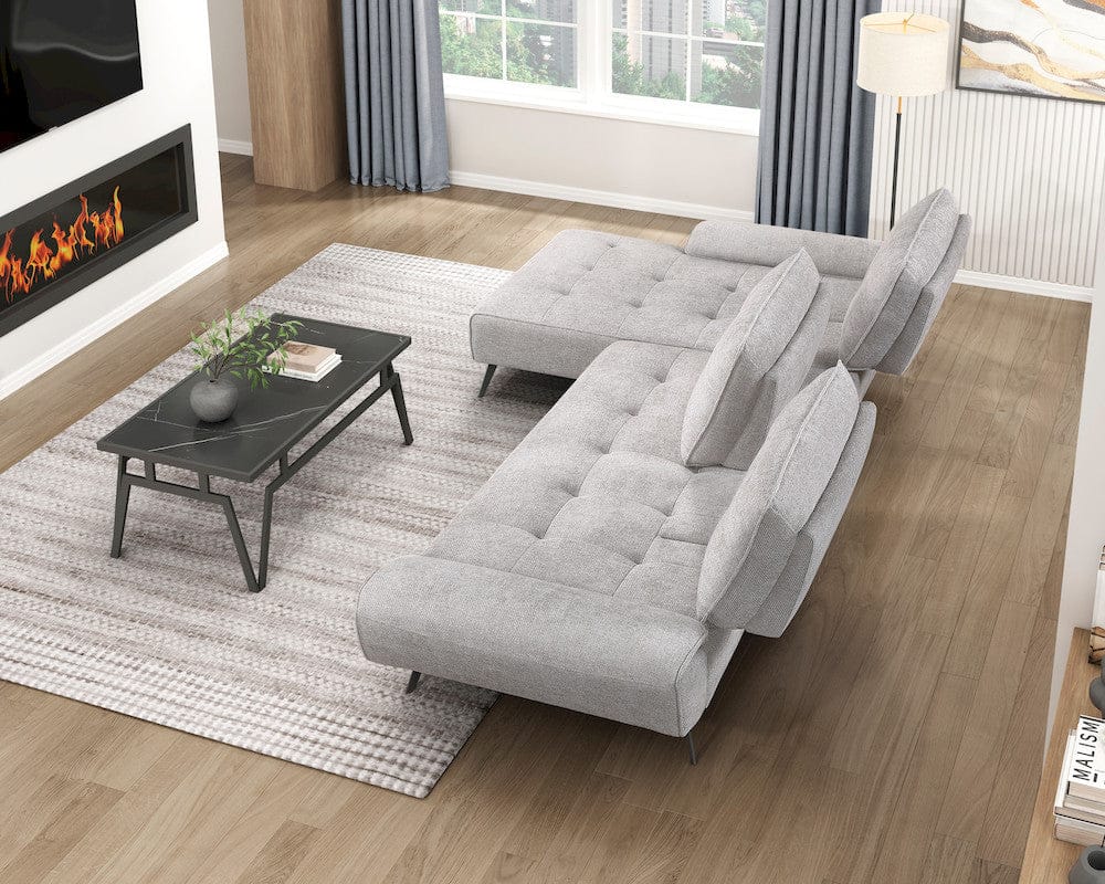 Homelegance  - Dominic 2-Piece Sectional W/ Left Chaise and Dual-position Backs for Adjustable Seat Depth in Light gray - 8400LTGx2LC2R  view 7