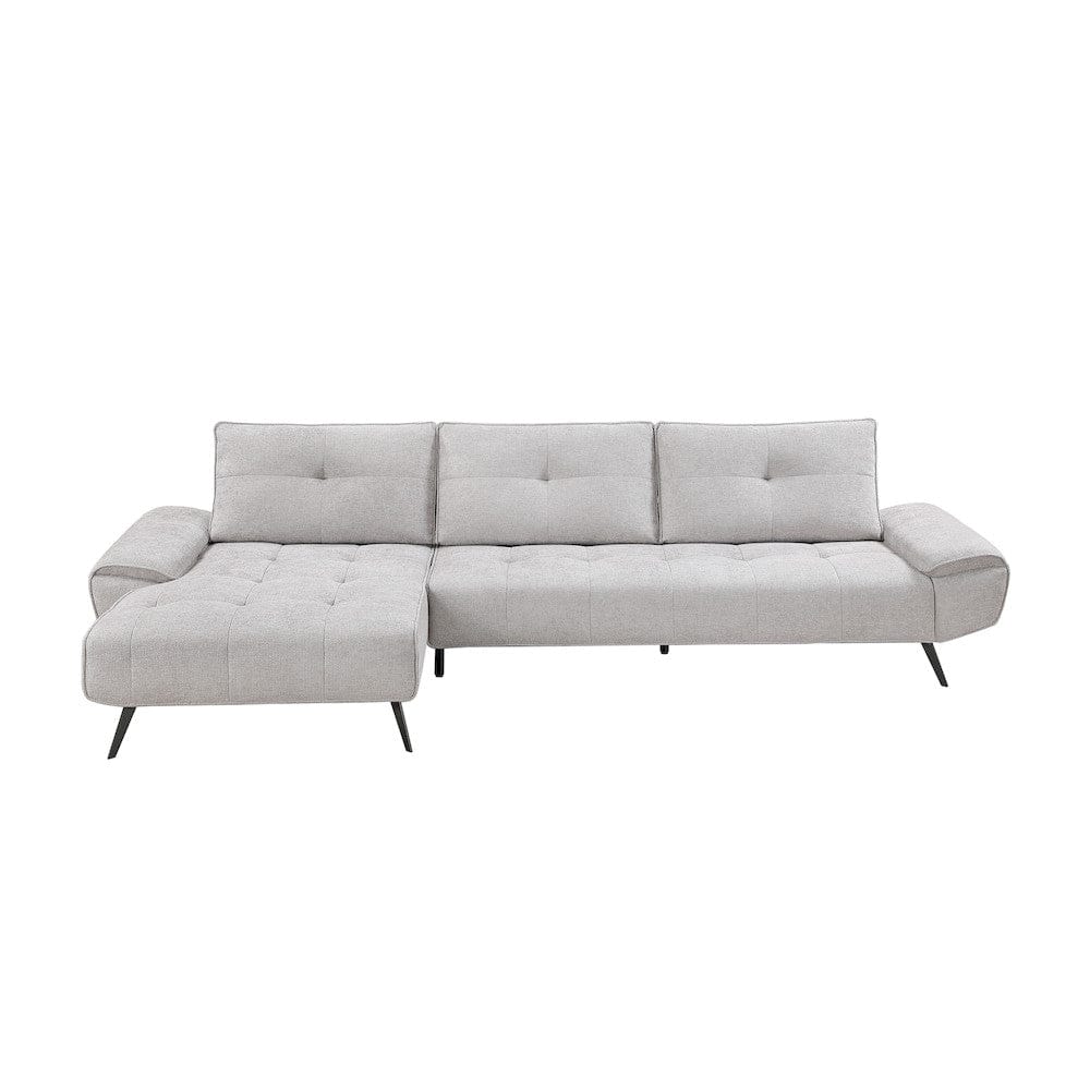 Homelegance  - Dominic 2-Piece Sectional W/ Left Chaise and Dual-position Backs for Adjustable Seat Depth in Light gray - 8400LTGx2LC2R  view 12