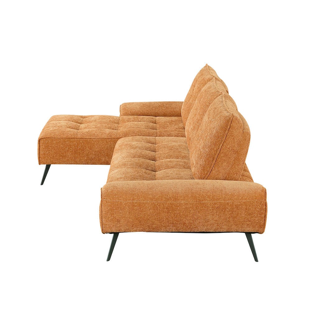 Homelegance  - Dominic 2-Piece Sectional W/ Left Chaise and Dual-position Backs for Adjustable Seat Depth in Orange - 8400RNGx2LC2R  view 3