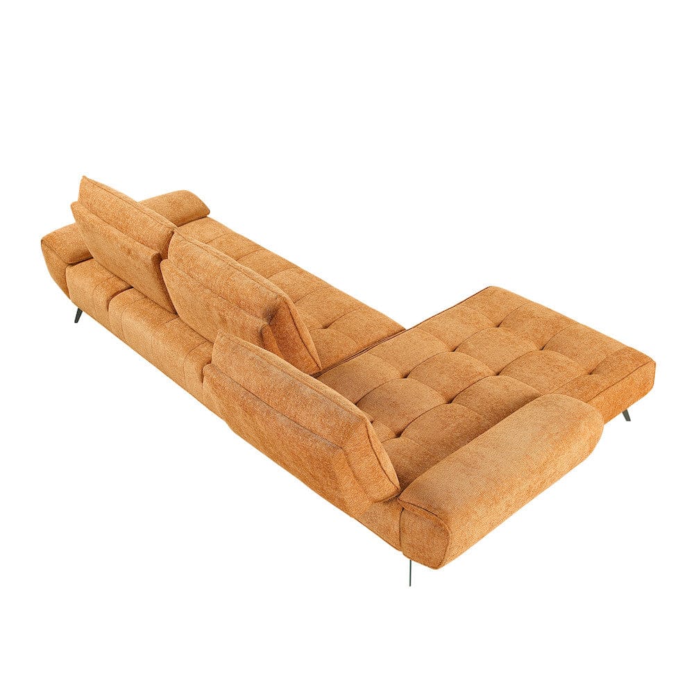 Homelegance  - Dominic 2-Piece Sectional W/ Left Chaise and Dual-position Backs for Adjustable Seat Depth in Orange - 8400RNGx2LC2R  view 9