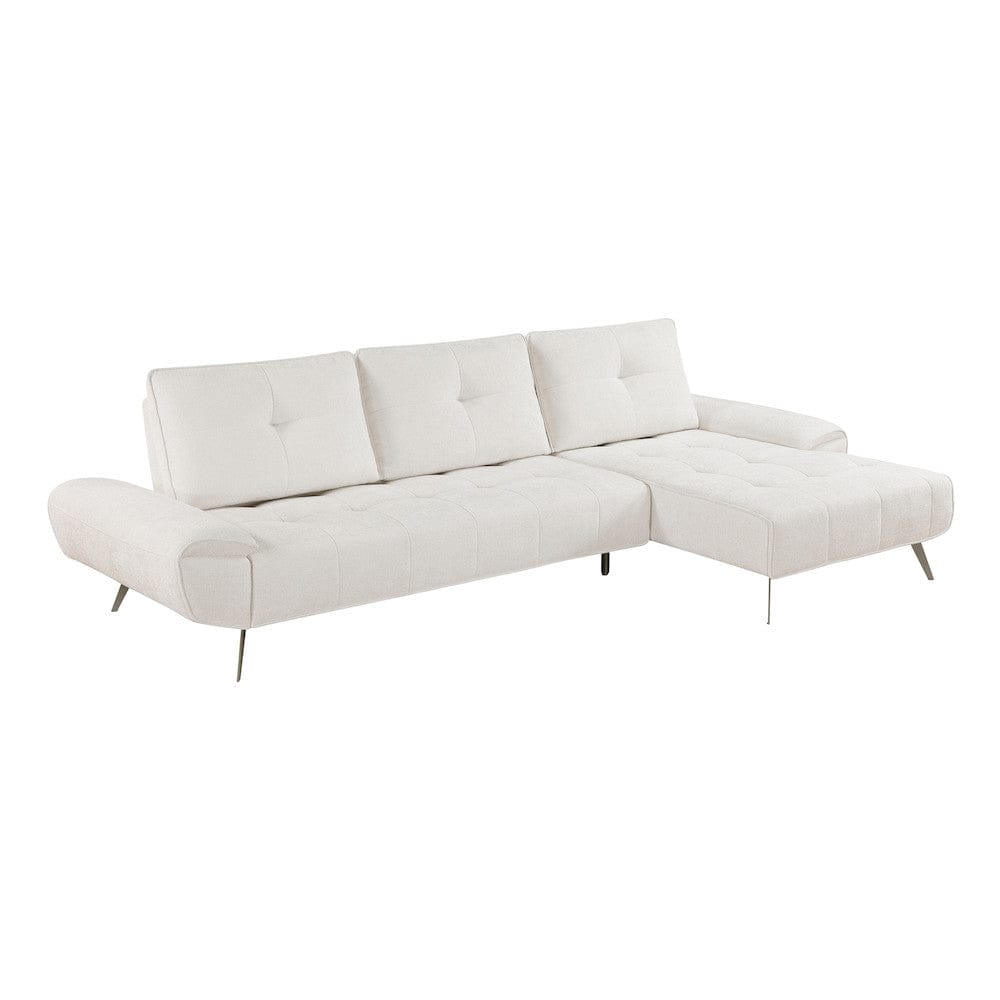 Homelegance  - Dominic 2-Piece Sectional W/ Right Chaise and Dual-position Backs for Adjustable Seat Depth in Beige - 8400BEGx22LRC  view 1
