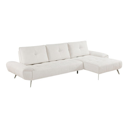Homelegance  - Dominic 2-Piece Sectional W/ Right Chaise and Dual-position Backs for Adjustable Seat Depth in Beige - 8400BEGx22LRC  view 1