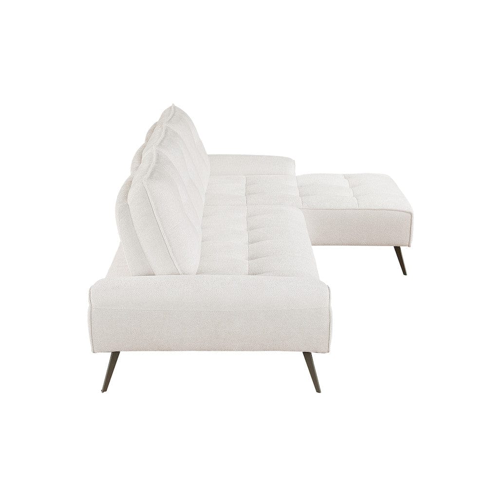 Homelegance  - Dominic 2-Piece Sectional W/ Right Chaise and Dual-position Backs for Adjustable Seat Depth in Beige - 8400BEGx22LRC  view 2